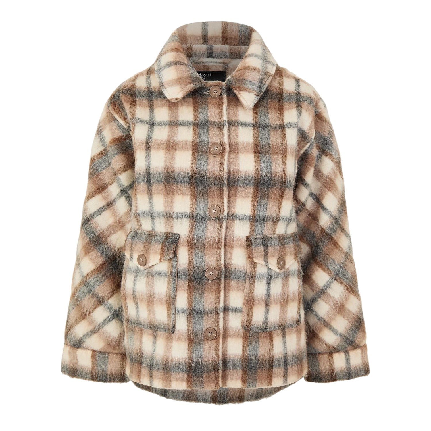 Brown - Front - Nobody´s Child Womens-Ladies Plaid Shirt Jacket