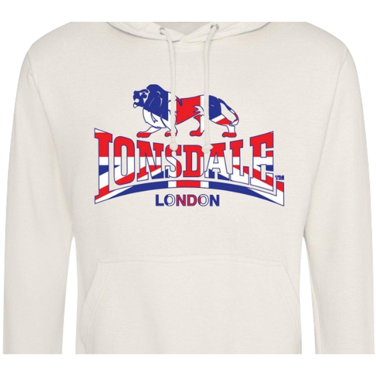 Vanilla - Side - Lonsdale Mens Union Jack Logo Hoodie