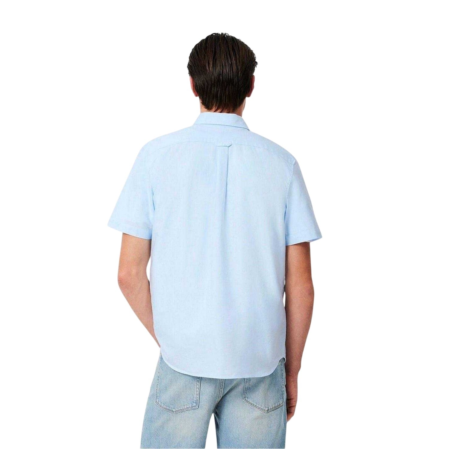 Blue - Back - Lacoste Mens Embroidered Logo Oxford Shirt