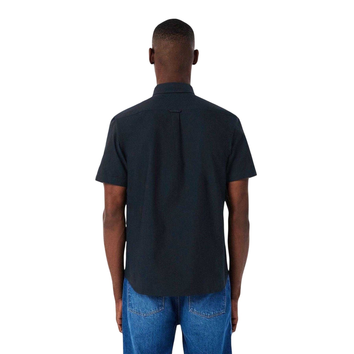 Navy - Back - Lacoste Mens Embroidered Logo Oxford Shirt
