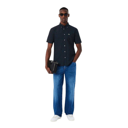 Navy - Lifestyle - Lacoste Mens Embroidered Logo Oxford Shirt