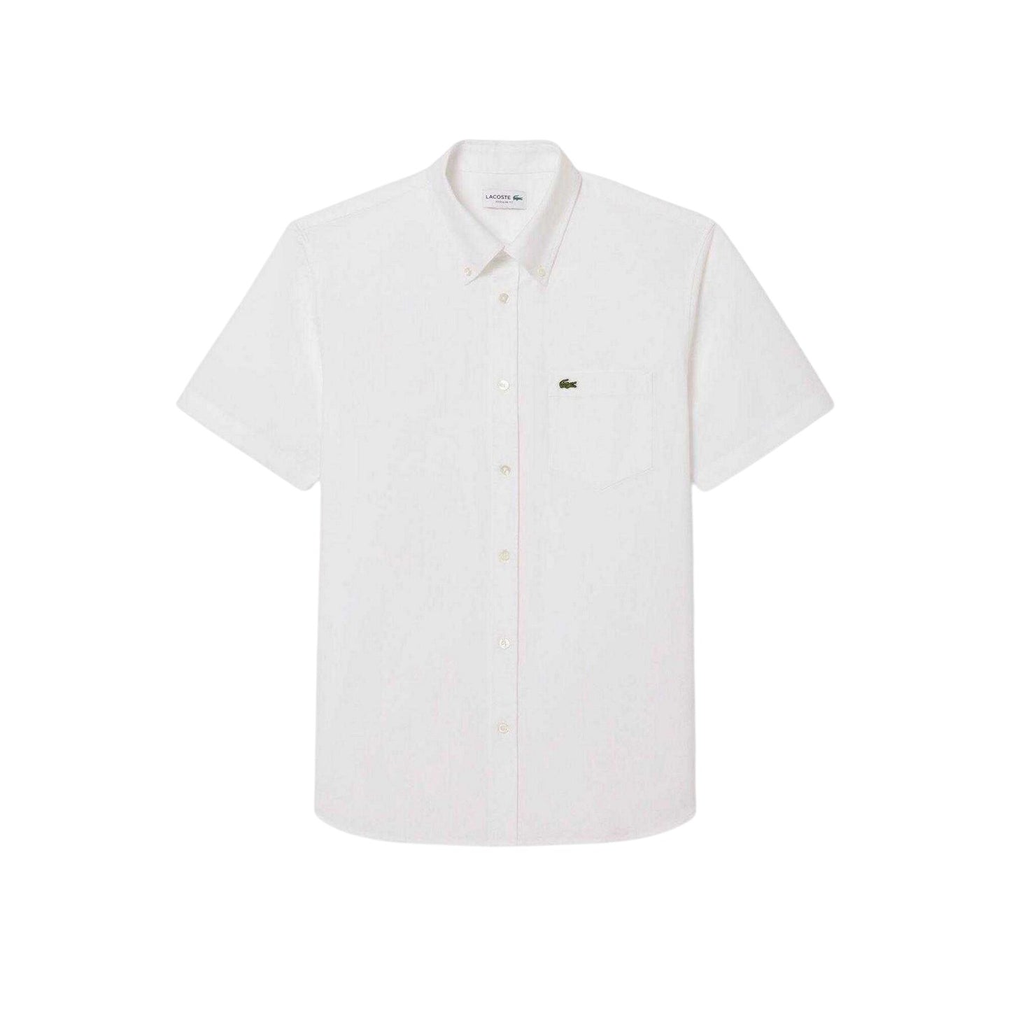 White - Front - Lacoste Mens Embroidered Logo Oxford Shirt