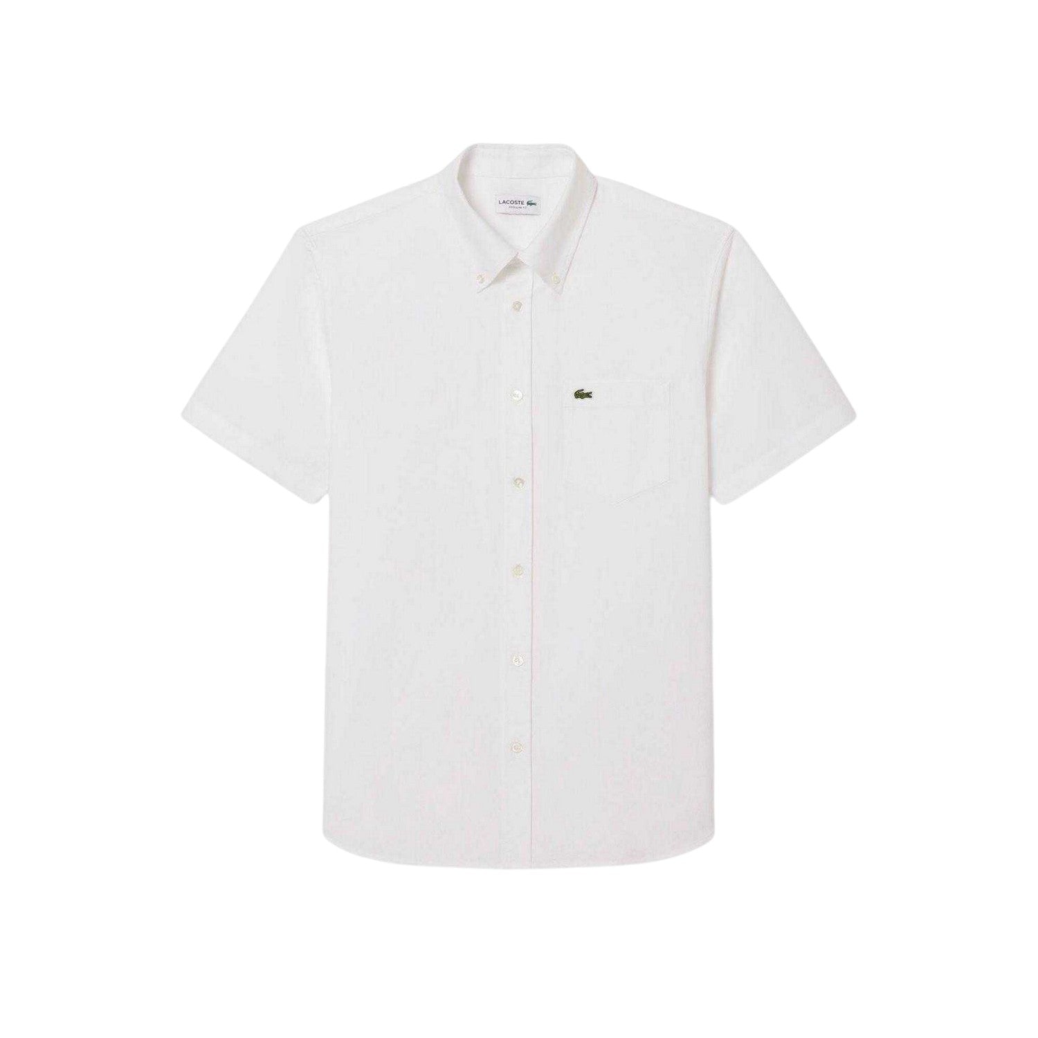 White - Front - Lacoste Mens Embroidered Logo Oxford Shirt