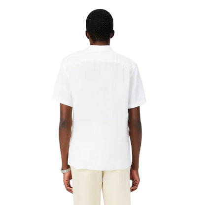 White - Back - Lacoste Mens Embroidered Logo Oxford Shirt