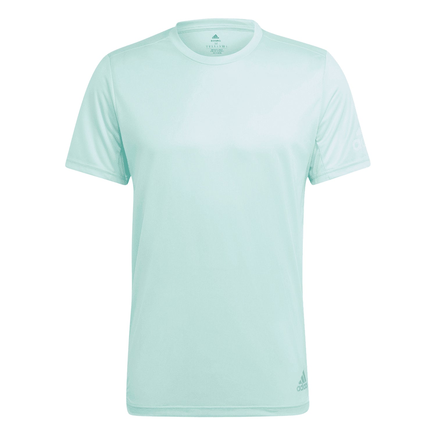Aqua - Front - Adidas Mens Run It T-Shirt