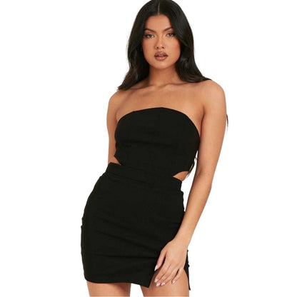 Black - Front - Missy Empire Womens-Ladies Corset Detail Mini Dress