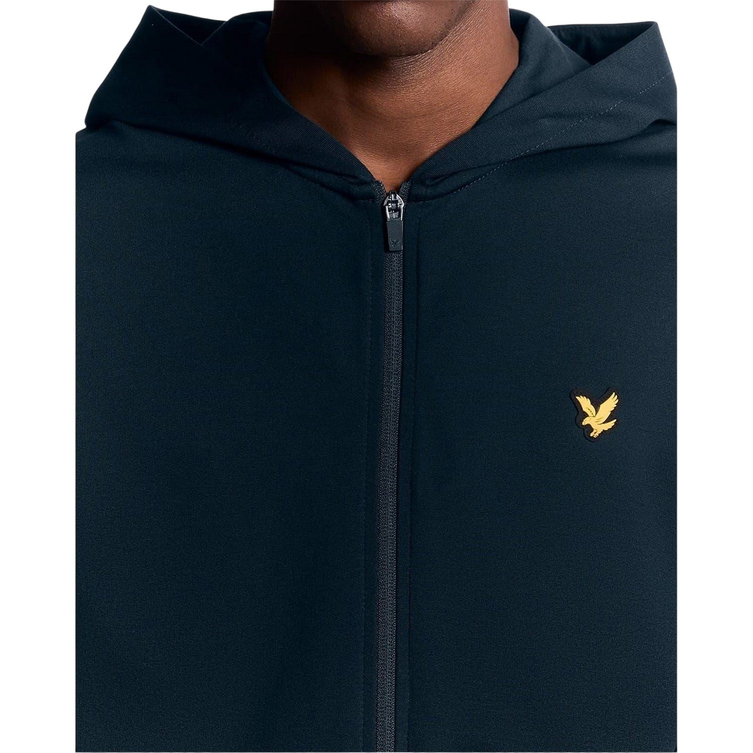 Dark Navy - Side - Lyle & Scott Mens Fly Fleece Full Zip Hoodie