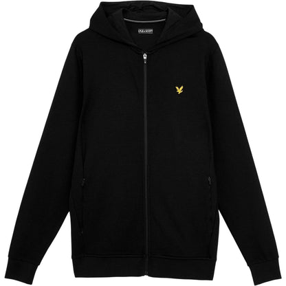 Jet Black - Front - Lyle & Scott Mens Fly Fleece Full Zip Hoodie