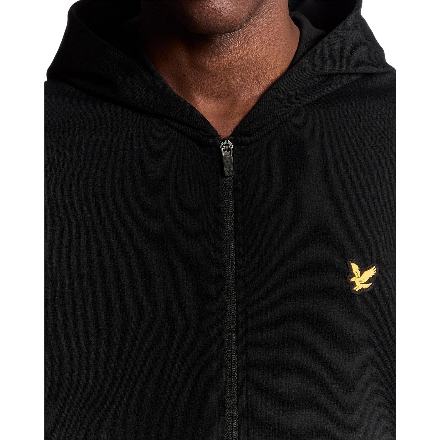 Jet Black - Side - Lyle & Scott Mens Fly Fleece Full Zip Hoodie