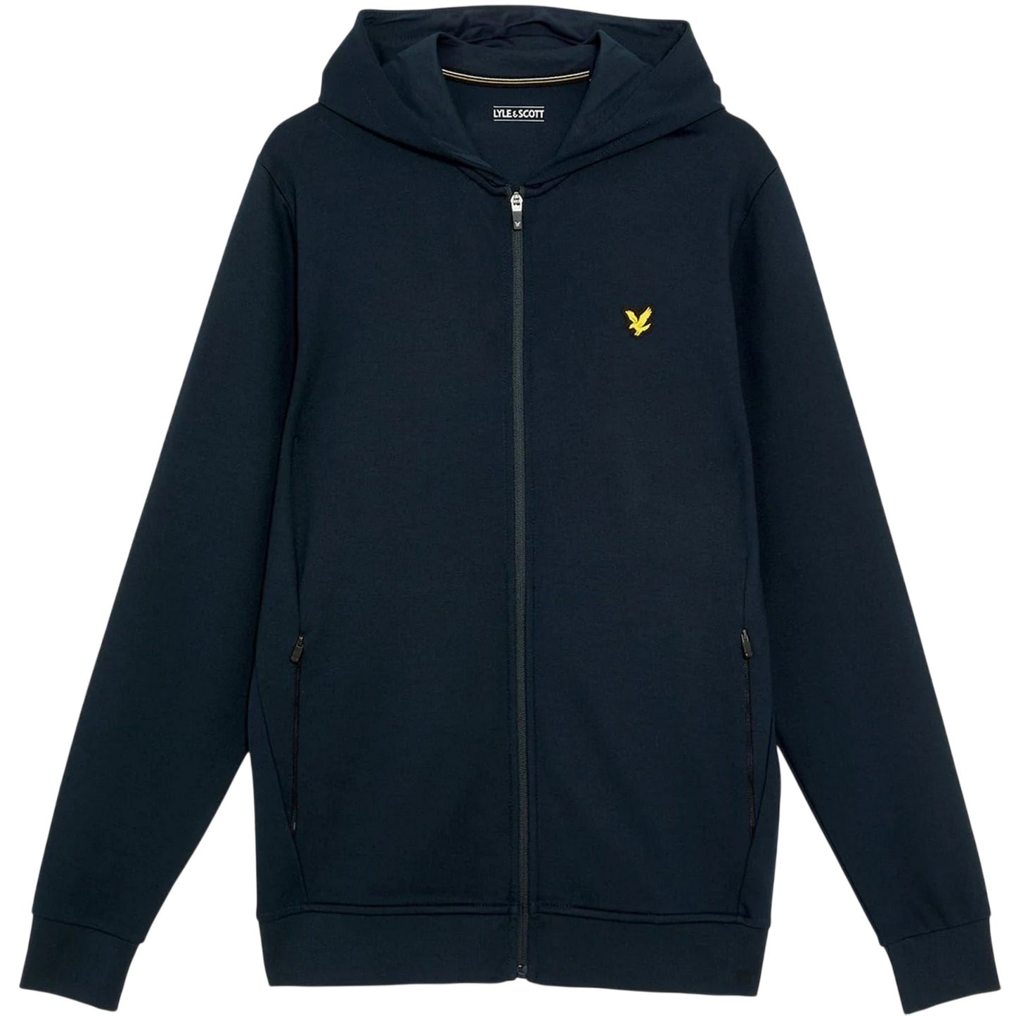 Dark Navy - Front - Lyle & Scott Mens Fly Fleece Full Zip Hoodie
