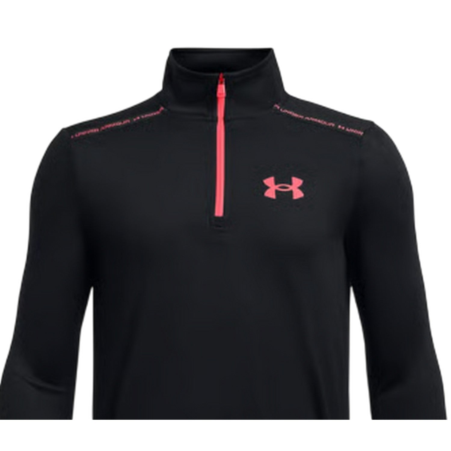 Black - Side - Under Armour Boys Tech Quarter Zip Top
