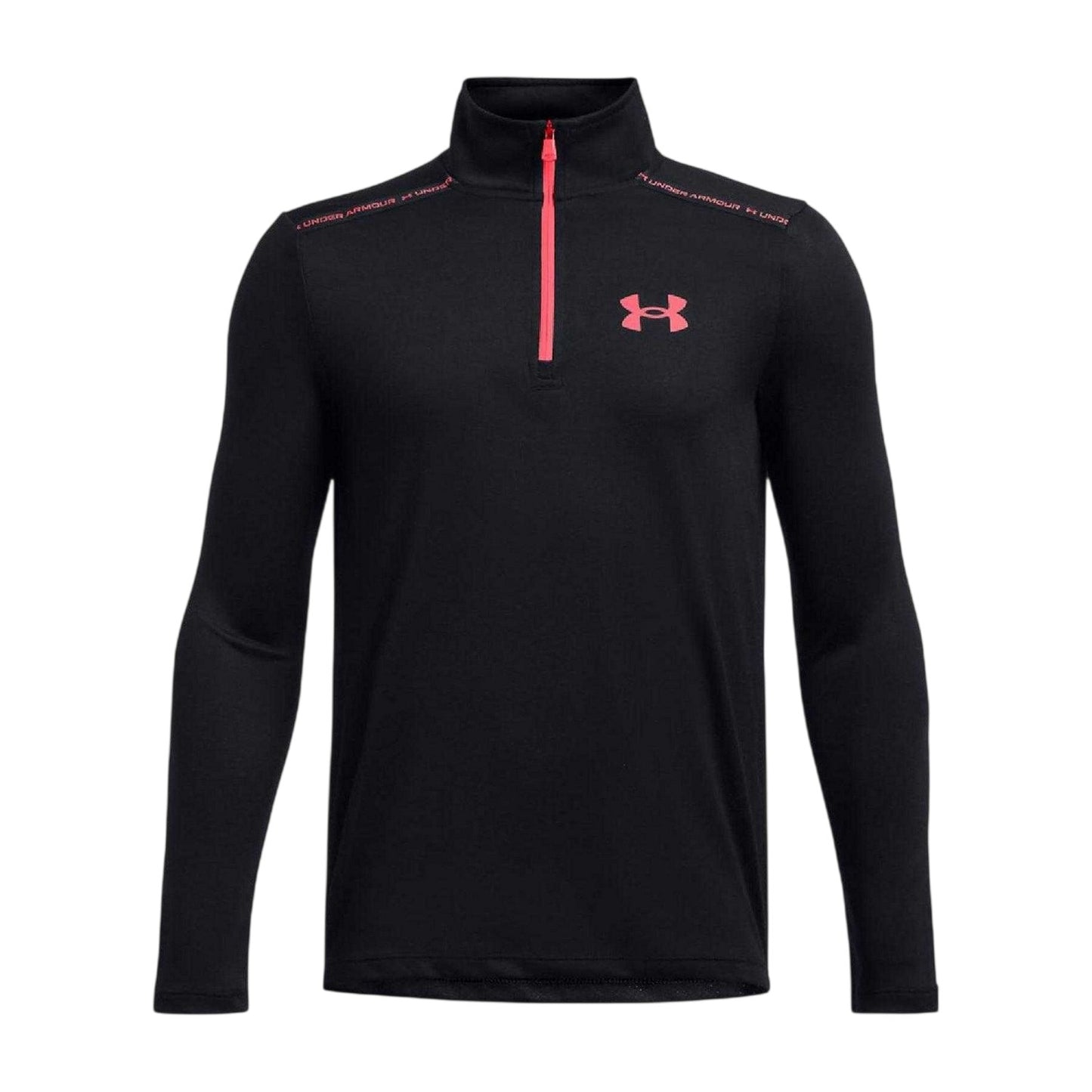 Black - Front - Under Armour Boys Tech Quarter Zip Top