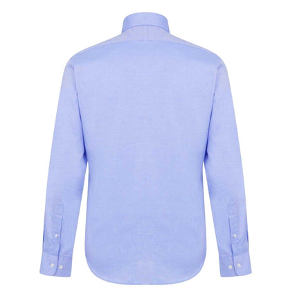 Blue - Back - Haines and Bonner Mens Cotton Twill Long-Sleeved Shirt