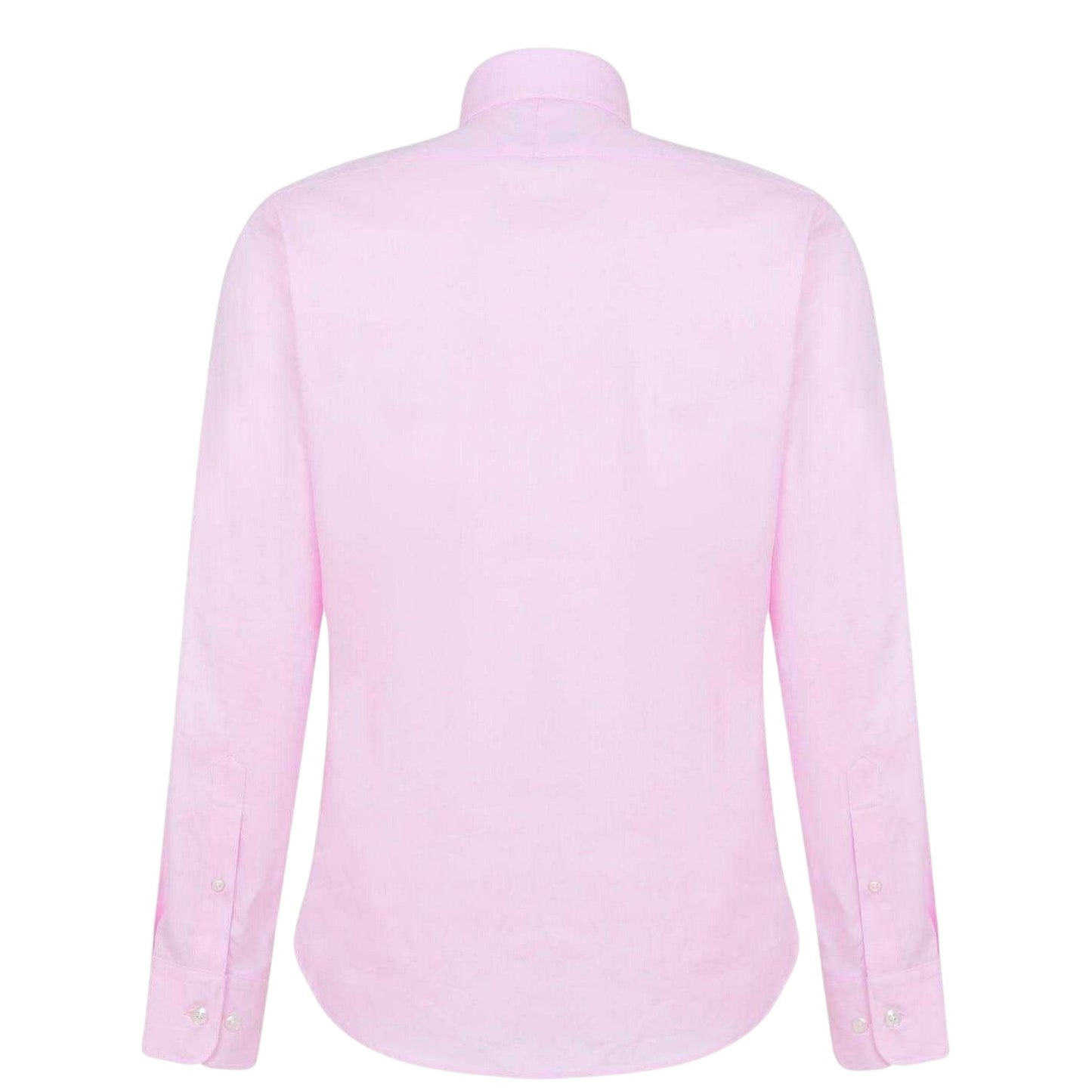 Pink - Back - Haines and Bonner Mens Cotton Twill Long-Sleeved Shirt