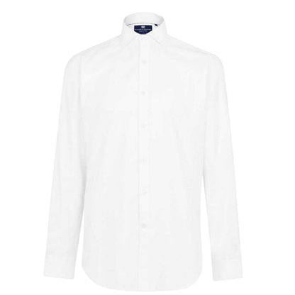 White - Front - Haines and Bonner Mens Cotton Twill Long-Sleeved Shirt