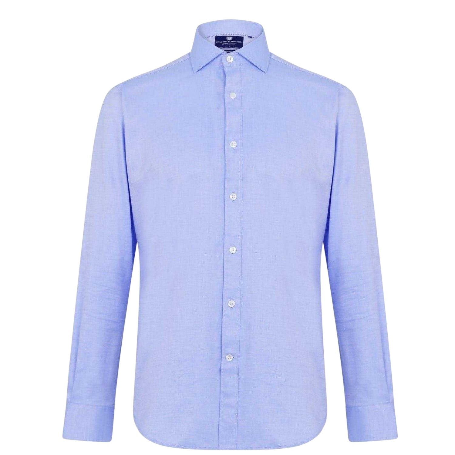 Blue - Front - Haines and Bonner Mens Cotton Twill Long-Sleeved Shirt