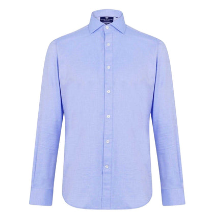 Blue - Front - Haines and Bonner Mens Cotton Twill Long-Sleeved Shirt