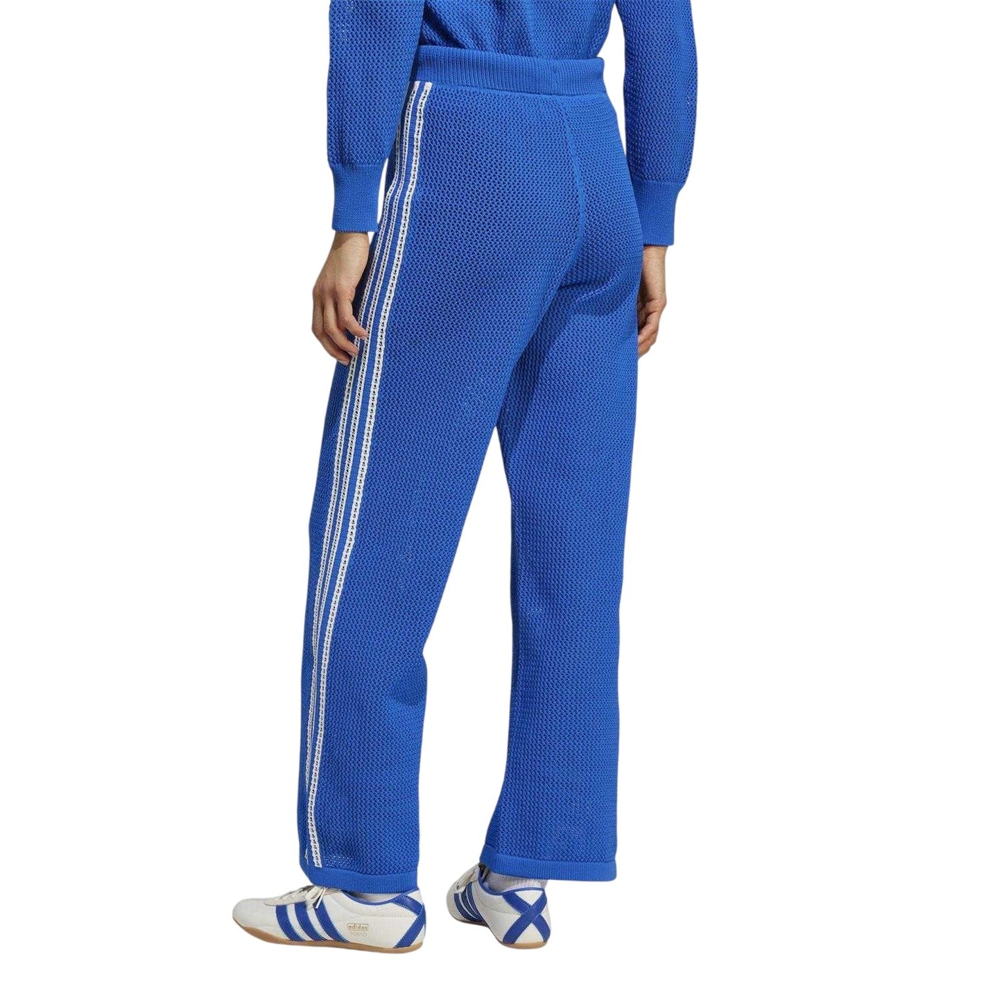 Blue - Back - Adidas Womens-Ladies Originals Crochet Joggers