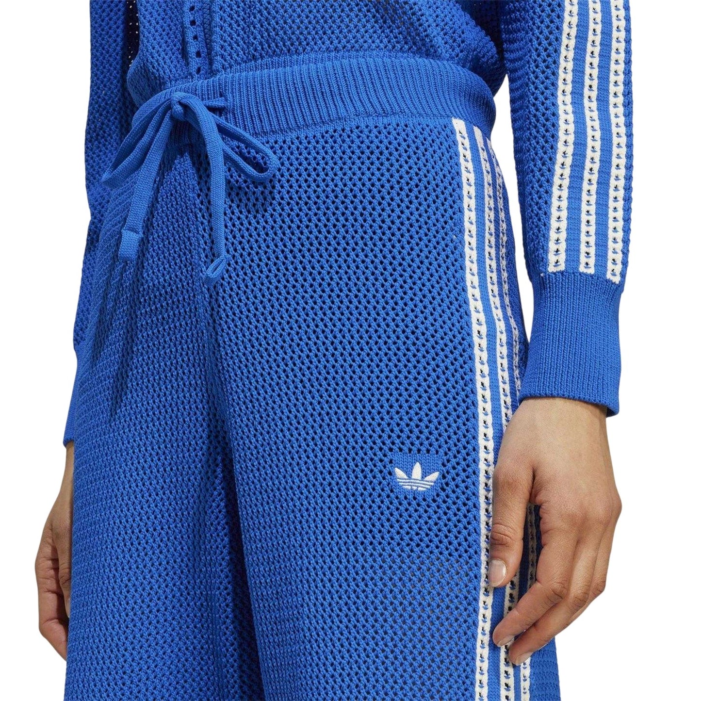Blue - Side - Adidas Womens-Ladies Originals Crochet Joggers