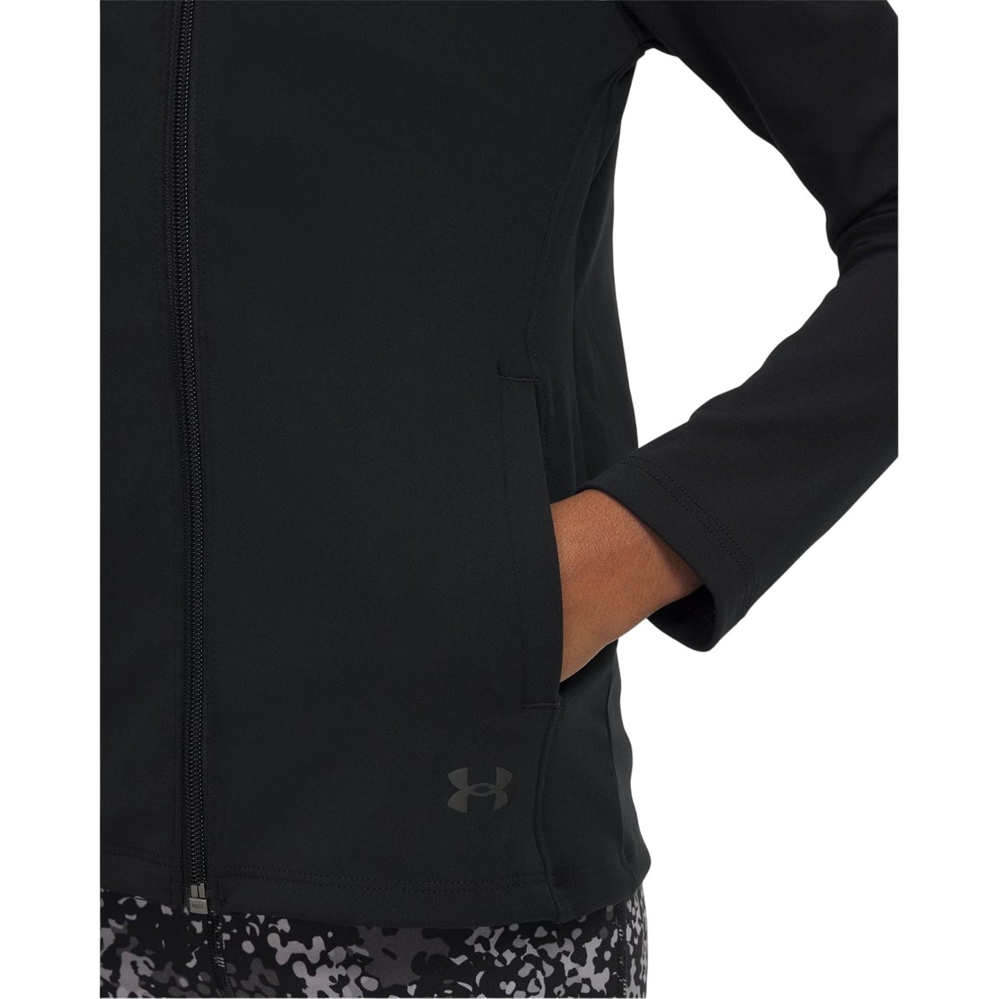 Black-Grey - Side - Under Armour Childrens-Kids Motion Jacket