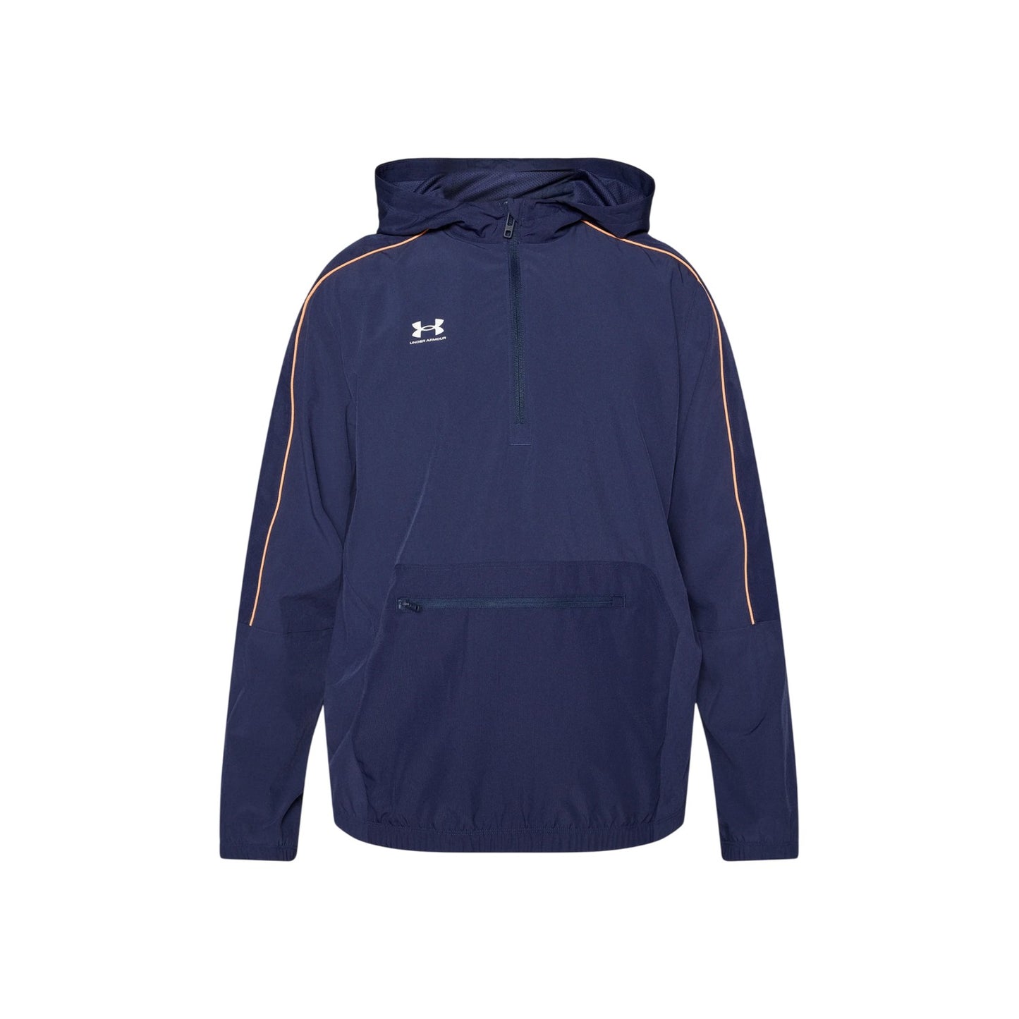 Navy-White - Front - Under Armour Mens Challenger Training Half Zip Jacket