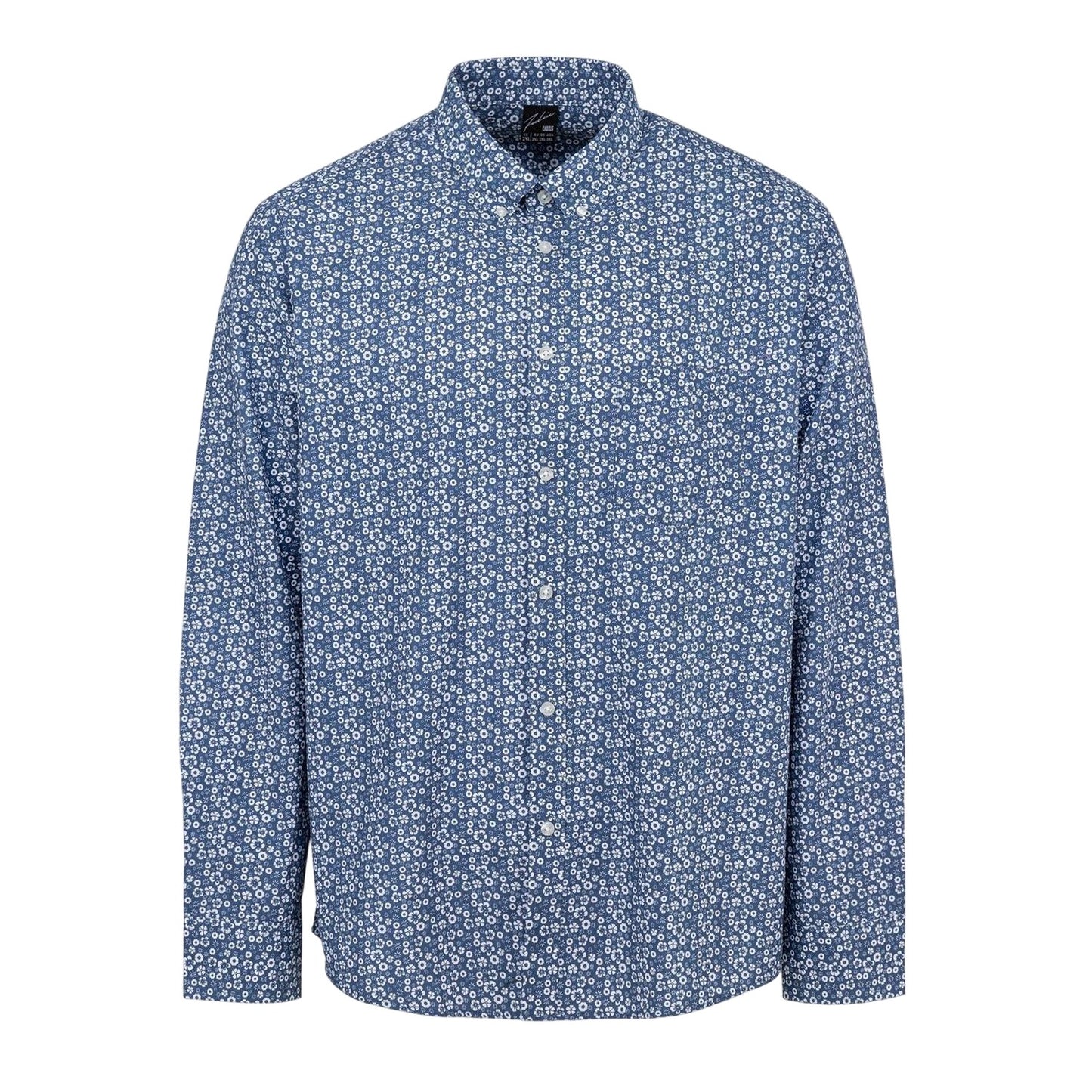 Floral - Front - Fabric Mens Patterned Poplin Long-Sleeved Shirt
