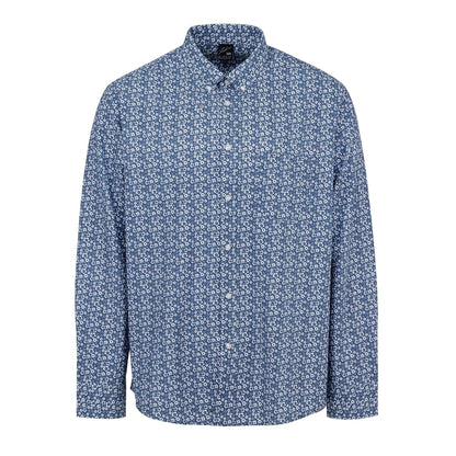 Floral - Front - Fabric Mens Patterned Poplin Long-Sleeved Shirt