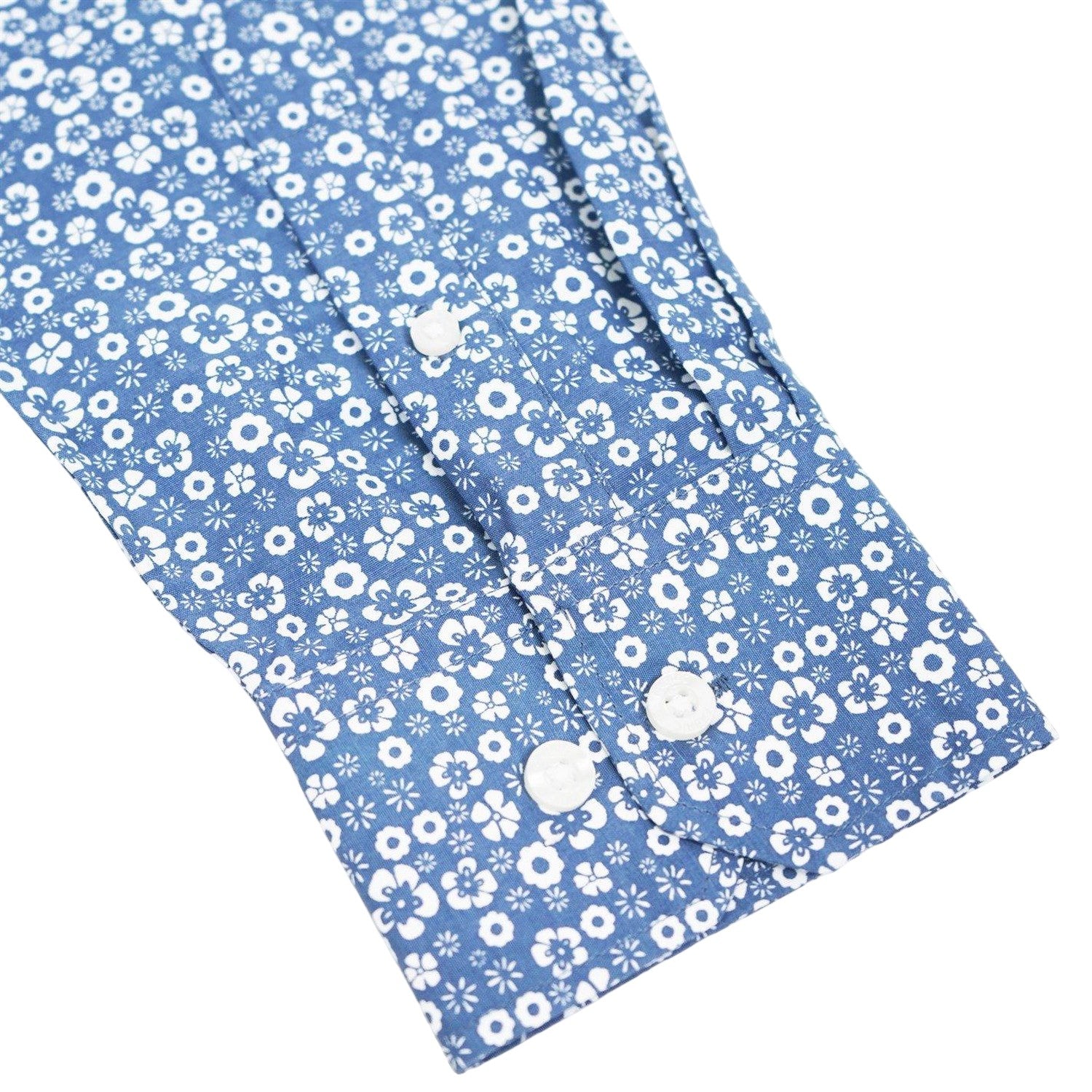 Floral - Lifestyle - Fabric Mens Patterned Poplin Long-Sleeved Shirt