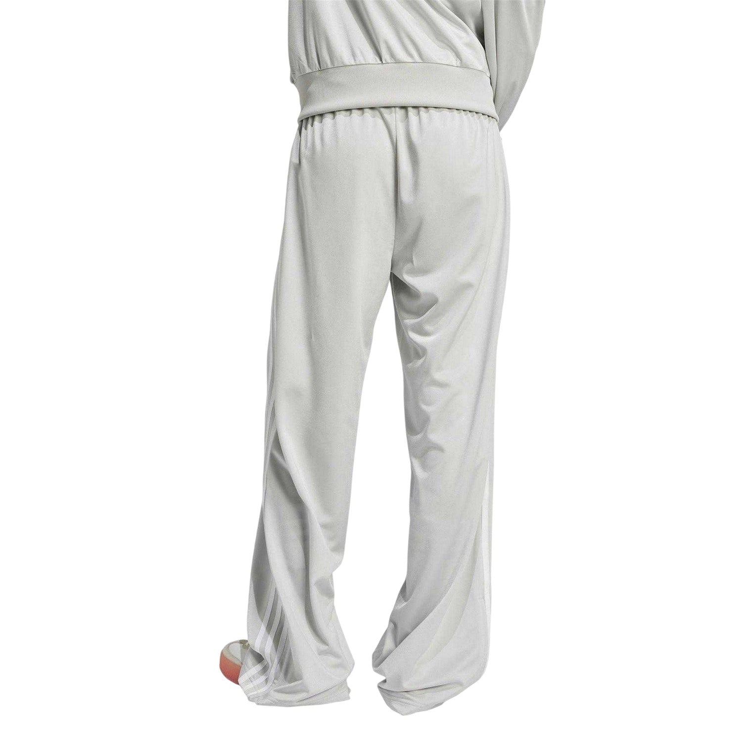 Grey - Back - Adidas Womens-Ladies Firebird Wide Leg Tracksuit Bottoms
