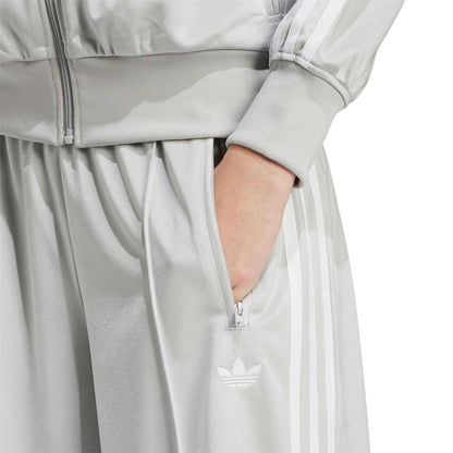 Grey - Side - Adidas Womens-Ladies Firebird Wide Leg Tracksuit Bottoms
