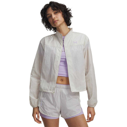 White-Purple - Front - Under Armour Womens-Ladies Trail Run Lightweight Jacket