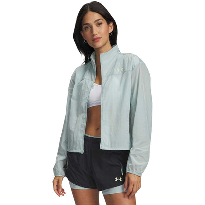 Blue-Green - Front - Under Armour Womens-Ladies Trail Run Lightweight Jacket