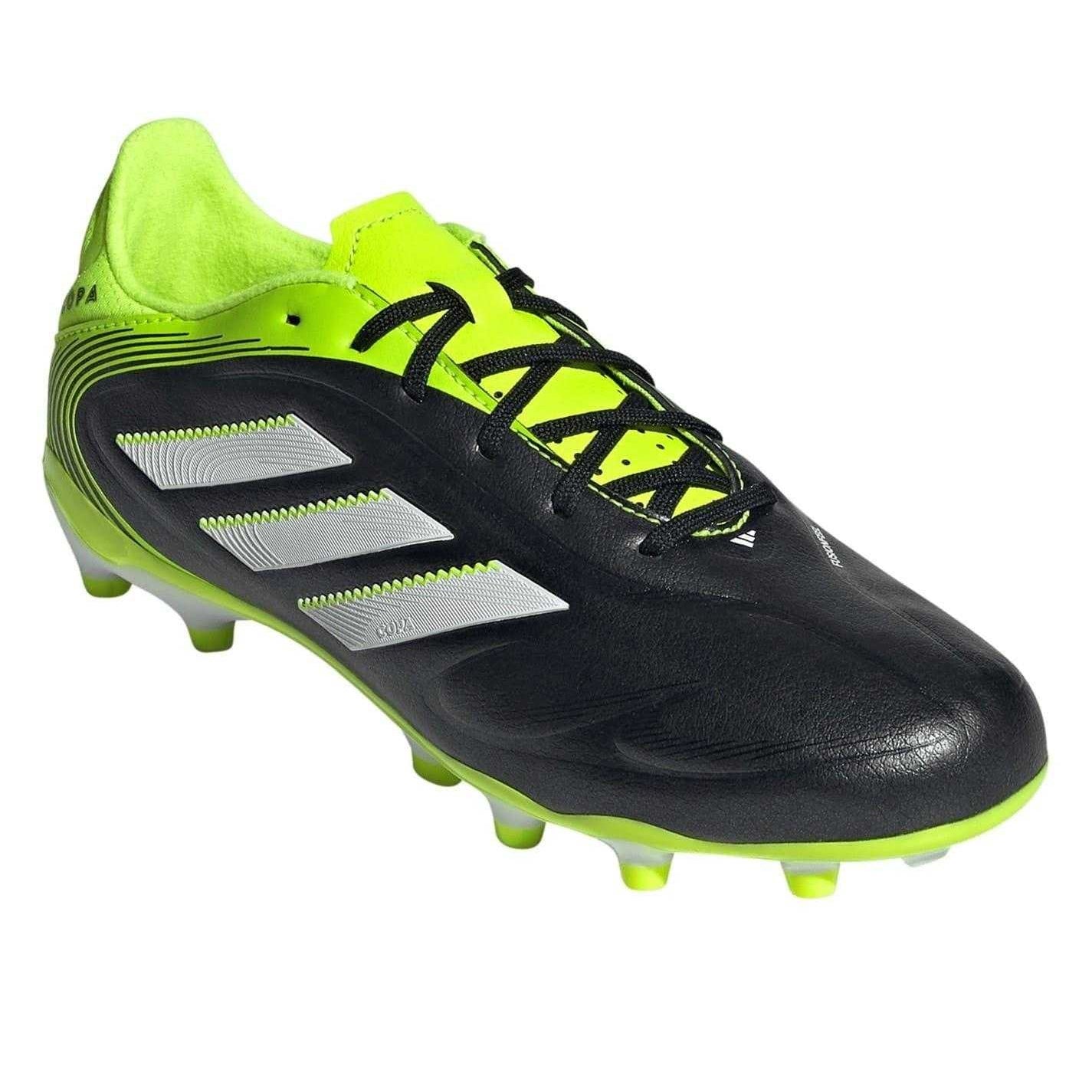 Black-Lemon - Pack Shot - Adidas Childrens-Kids Copa Pure III League Firm Ground Football Boots