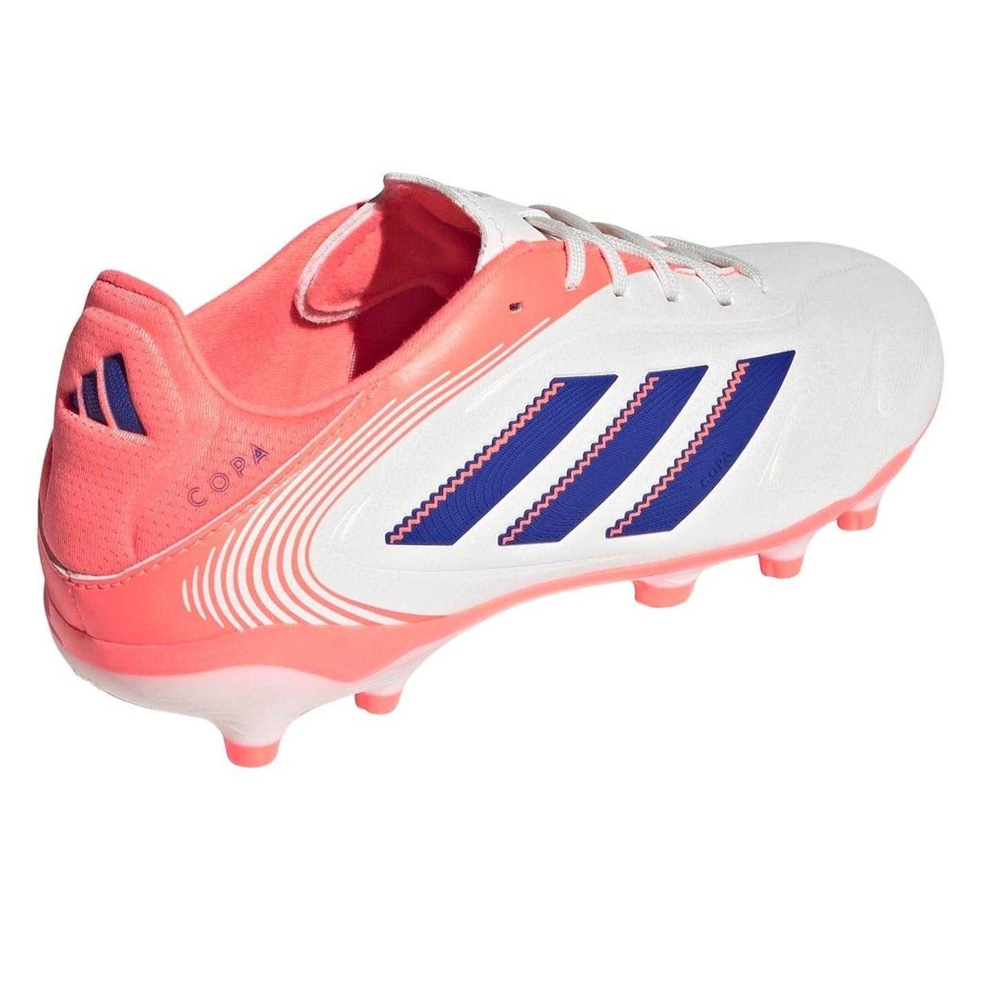 White-Blue-Coral - Back - Adidas Childrens-Kids Copa Pure III League Firm Ground Football Boots