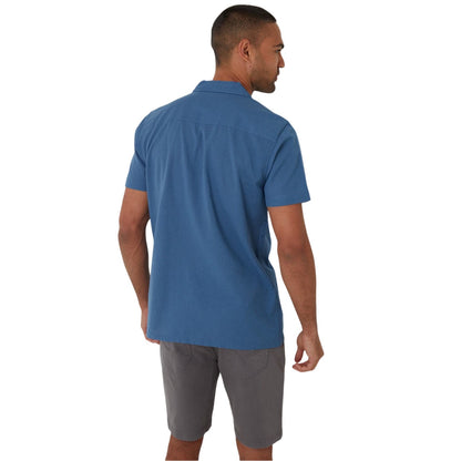 Denim - Back - Threadbare Mens Embroidered Short-Sleeved Shirt