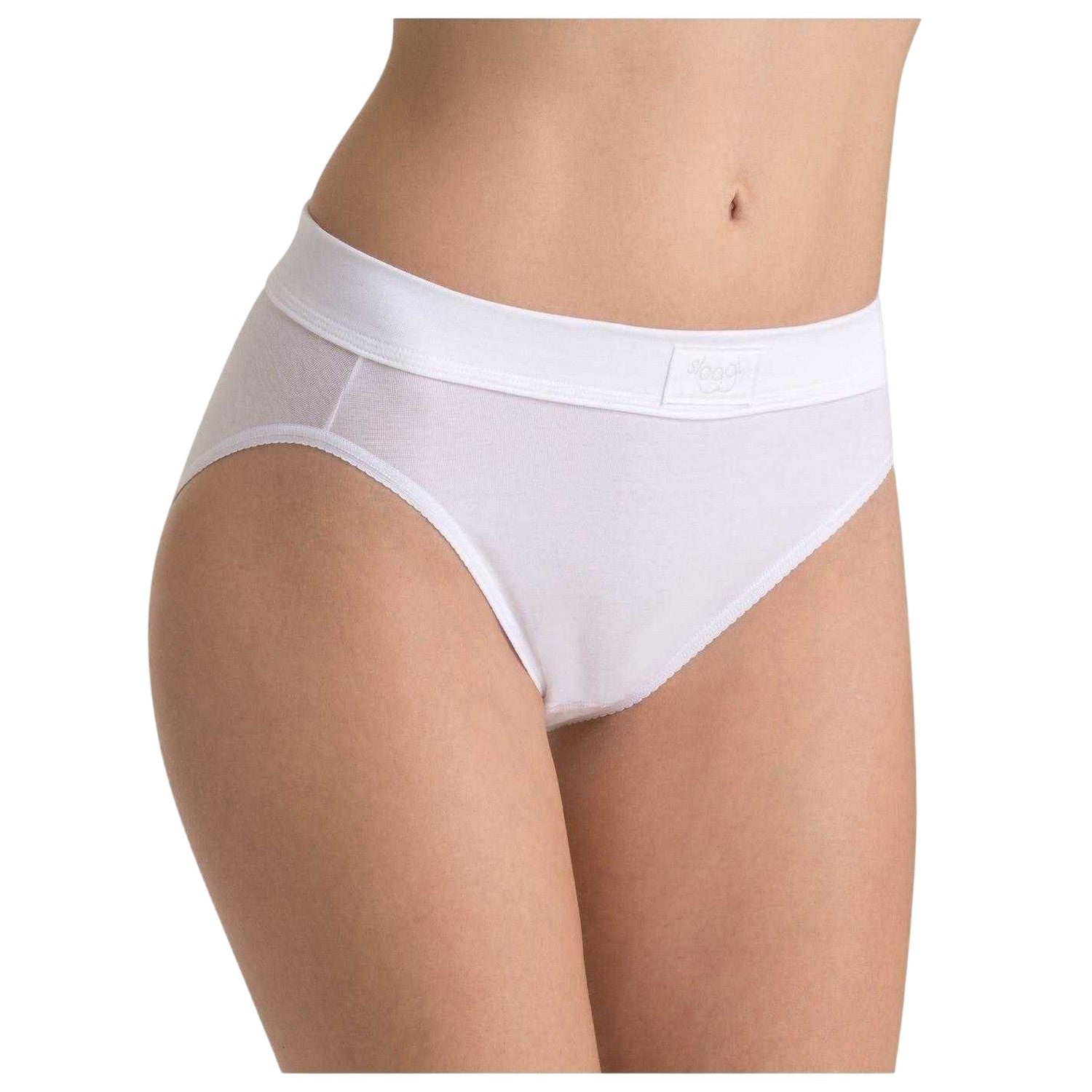 White - Side - Sloggi Womens-Ladies Comfort Tai Briefs