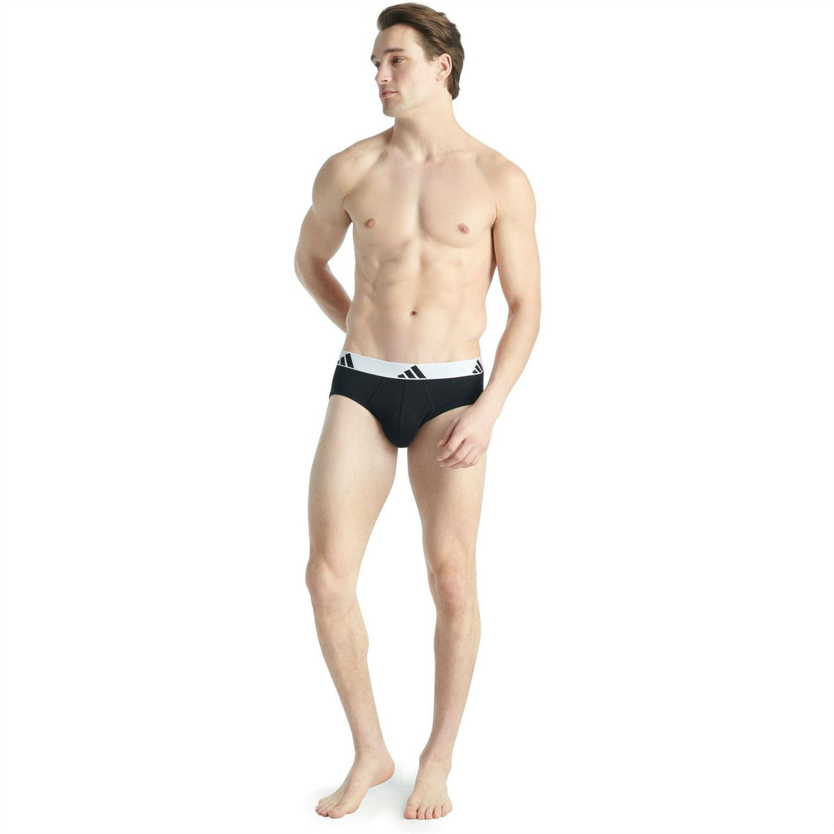 Black - Back - Adidas Mens Briefs (Pack of 3)