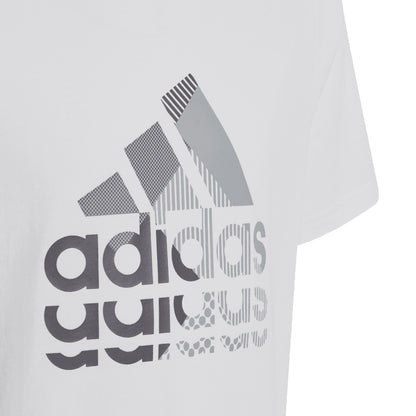 White - Side - Adidas Childrens-Kids Graphic T-Shirt