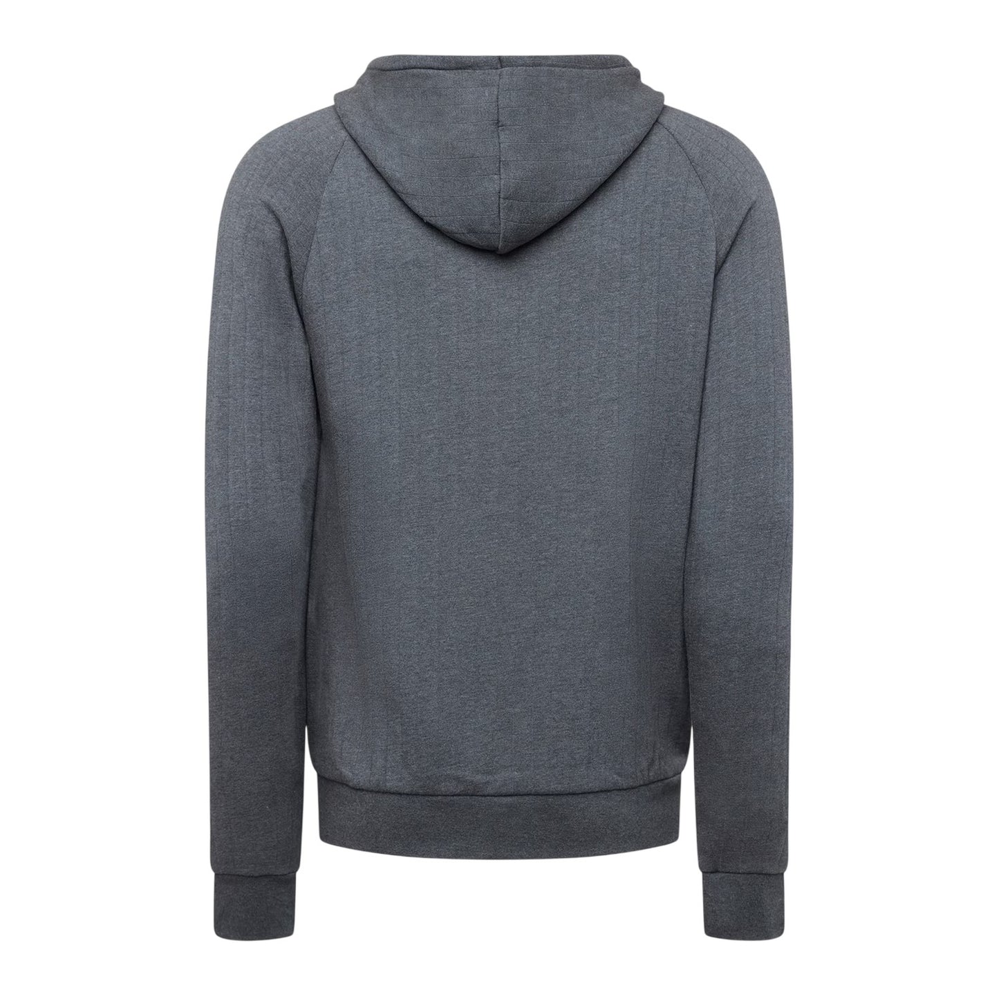 Medium Grey - Back - Boss Mens Heritage Ribbed Raglan Full Zip Hoodie