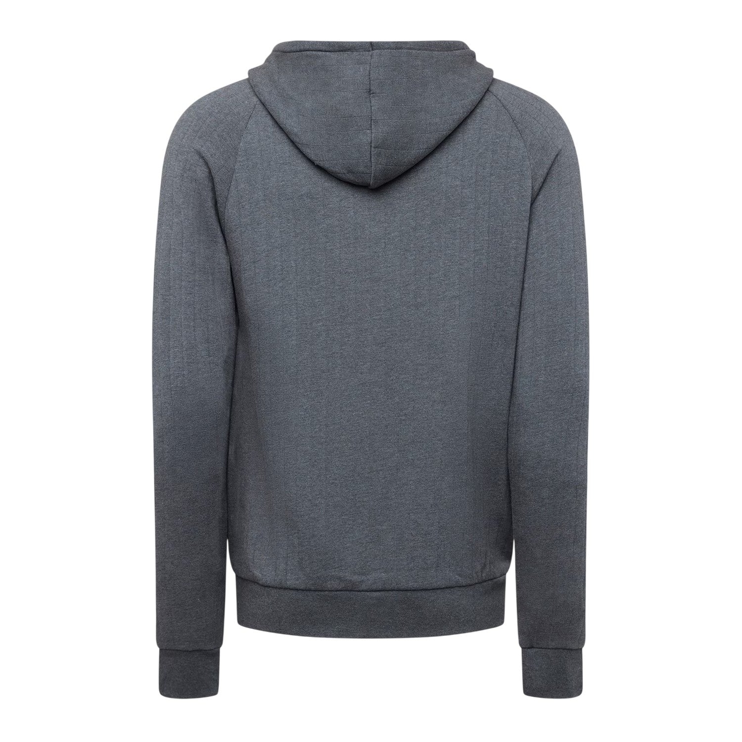 Medium Grey - Back - Boss Mens Heritage Ribbed Raglan Full Zip Hoodie