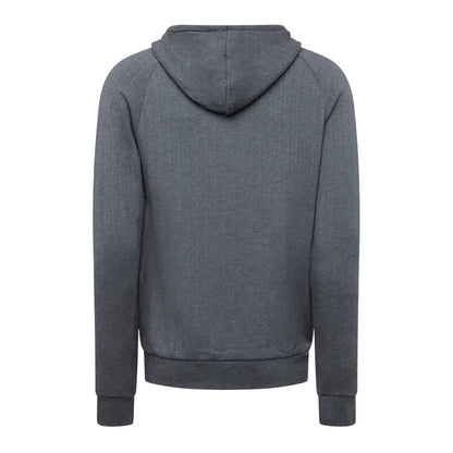 Medium Grey - Back - Boss Mens Heritage Ribbed Raglan Full Zip Hoodie