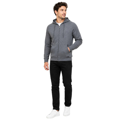 Medium Grey - Lifestyle - Boss Mens Heritage Ribbed Raglan Full Zip Hoodie