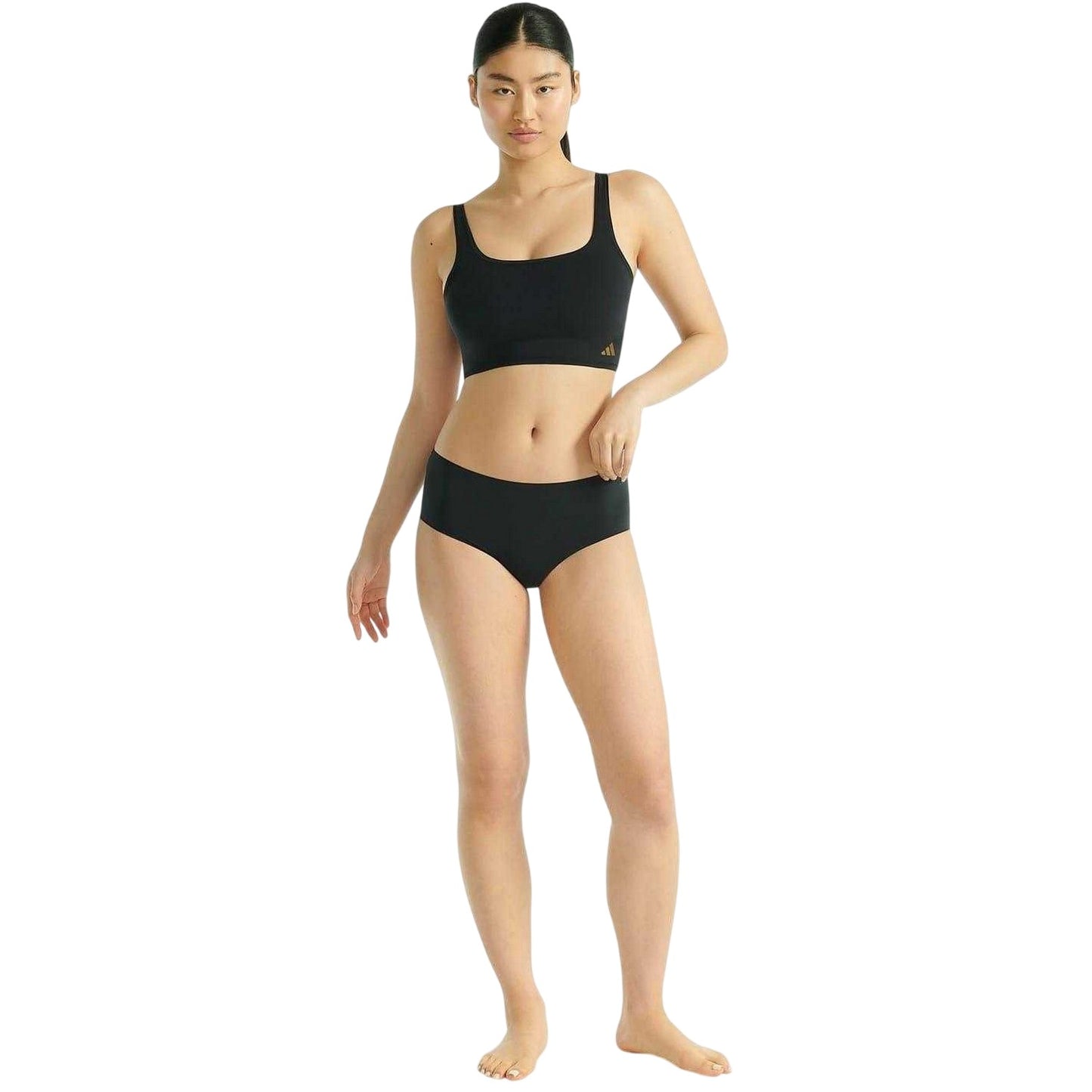 Black - Pack Shot - Adidas Womens-Ladies Hipster Briefs (Pack of 3)
