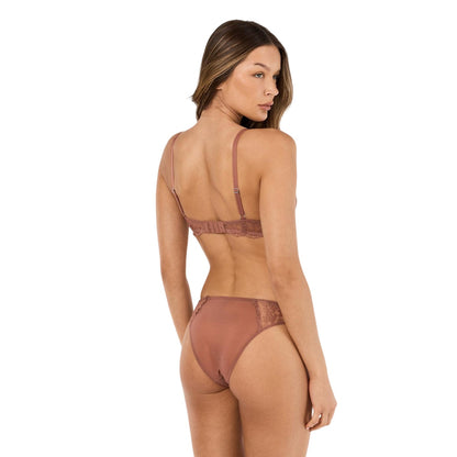 Terracotta - Back - Ralph Lauren Womens-Ladies Floral Pattern Lace Hipster Briefs