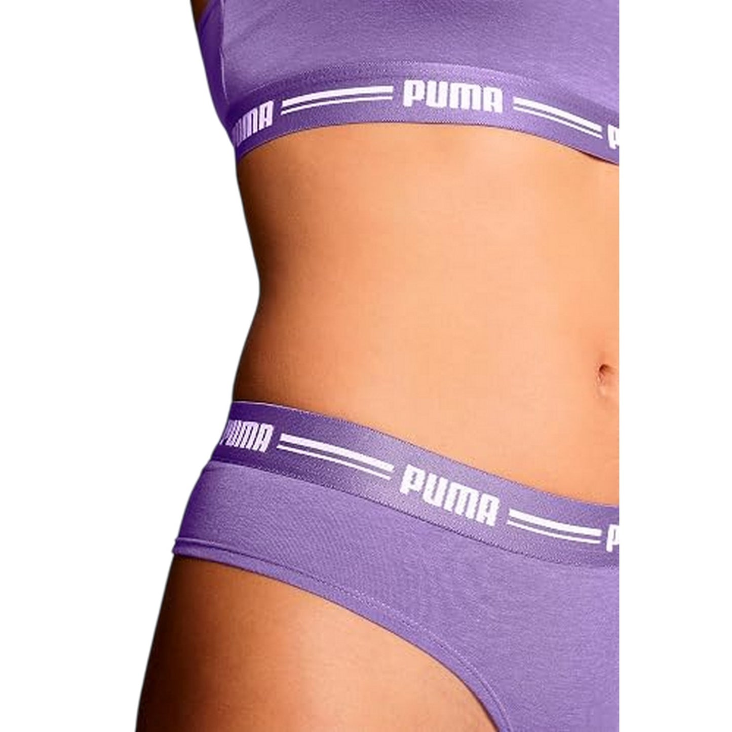 Astral Purple - Side - Puma Womens-Ladies Low Rise Brazilian Briefs (Pack of 2)