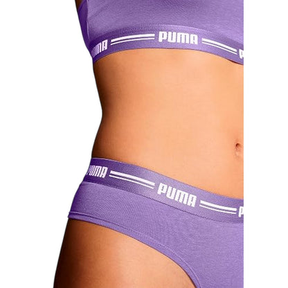 Astral Purple - Side - Puma Womens-Ladies Low Rise Brazilian Briefs (Pack of 2)