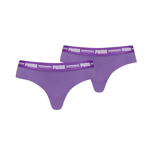 Astral Purple - Front - Puma Womens-Ladies Low Rise Brazilian Briefs (Pack of 2)