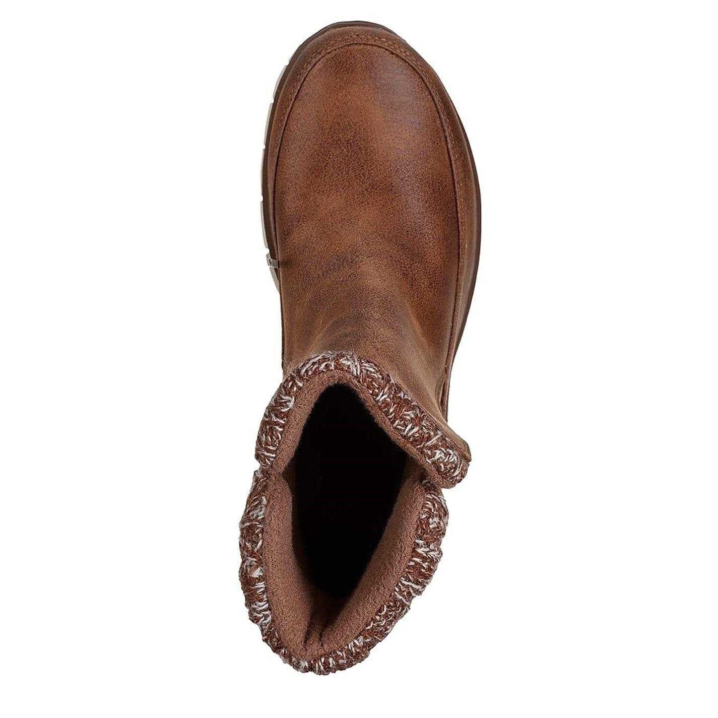 Brown - Lifestyle - Skechers Womens-Ladies Synergy Lovely Collab Vegan Leather Ankle Boots