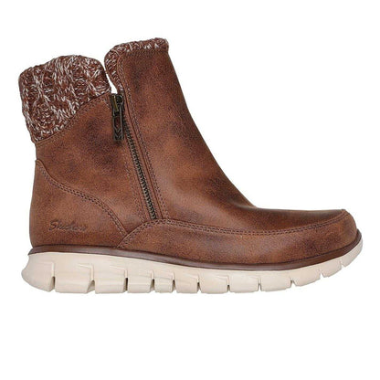 Brown - Front - Skechers Womens-Ladies Synergy Lovely Collab Vegan Leather Ankle Boots