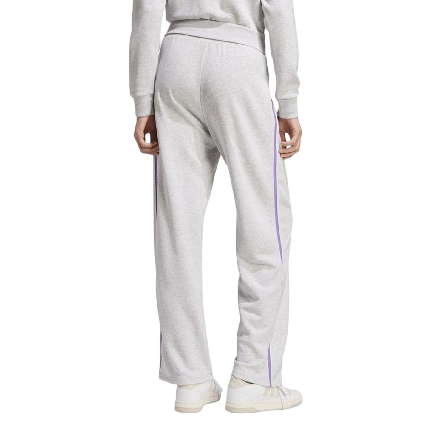 Light Grey Heather - Back - Adidas Womens-Ladies Essentials French Terry Joggers